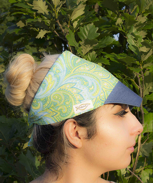 Green Paisley With Blue Jean Visor