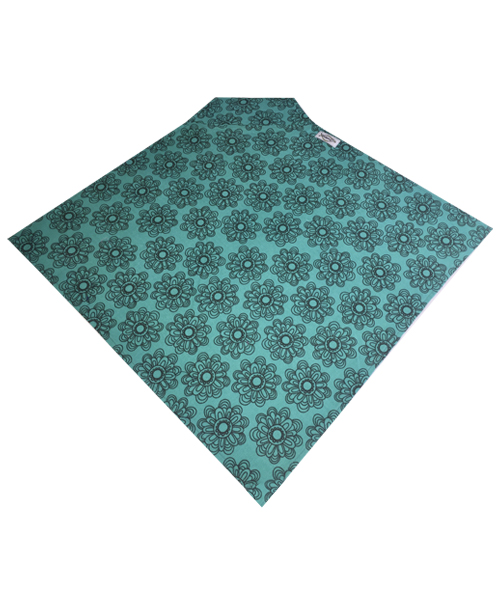 green with brown flowers corduroy
