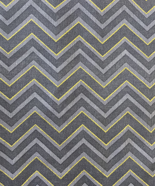 Gray with Gold Zigzag