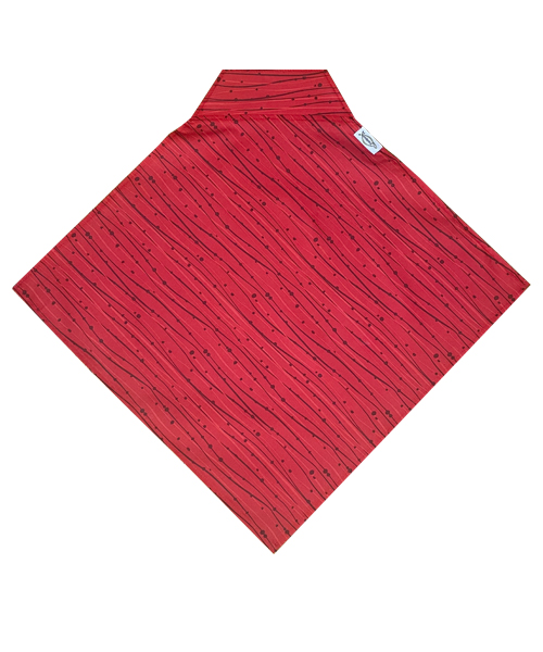 red with brown lines