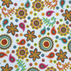 White with Colorful Green Pink Orange Yellow Flower Paisley - Image 2