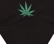 Black w/Green Cannabis Embroidered